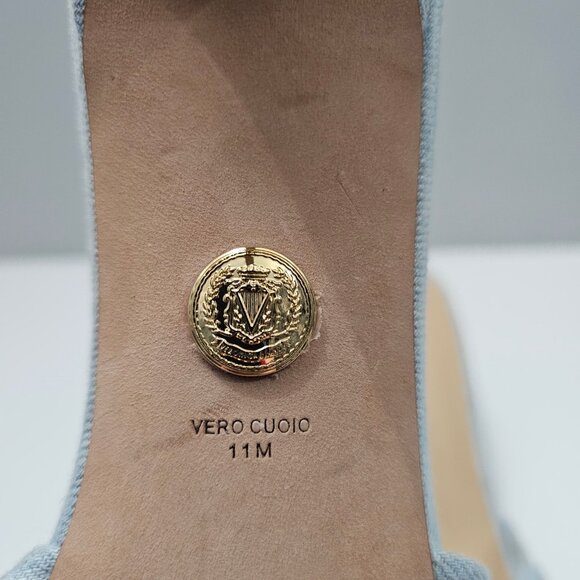 Veronica Beard Misa Sandal Braided Slide Knotted Light Blue Denim Size 11 - Picture 12 of 13